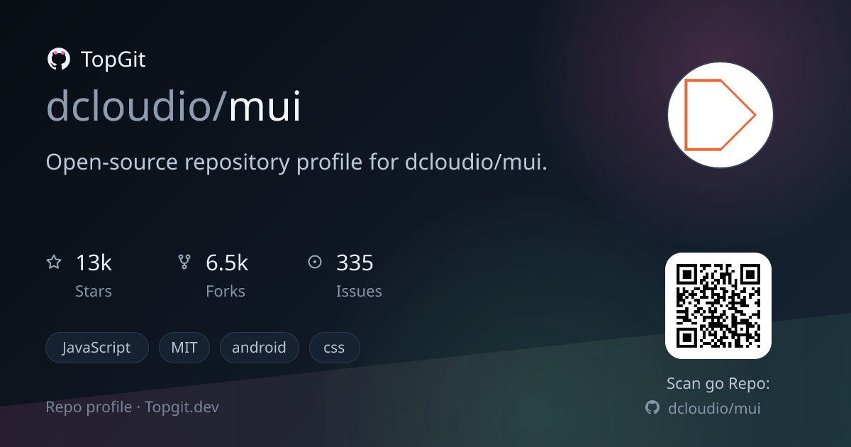 TopGit repo profile image for dcloudio/mui