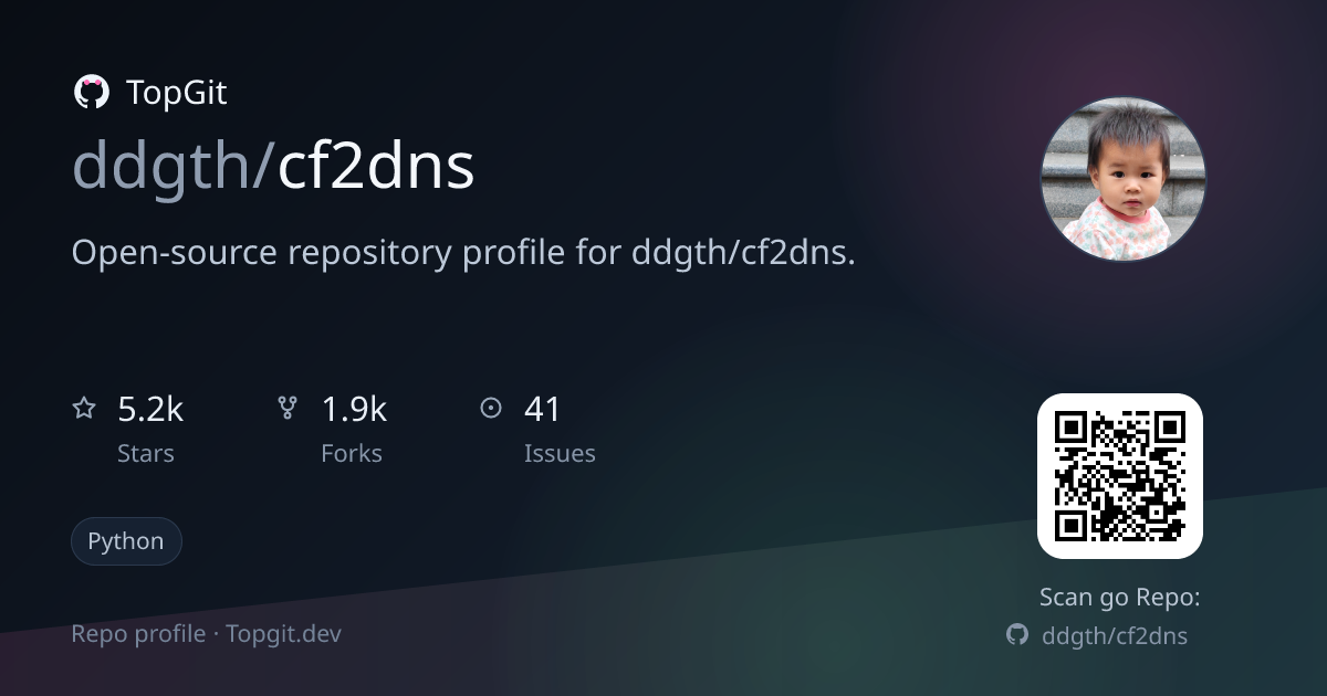 TopGit repo profile image for ddgth/cf2dns