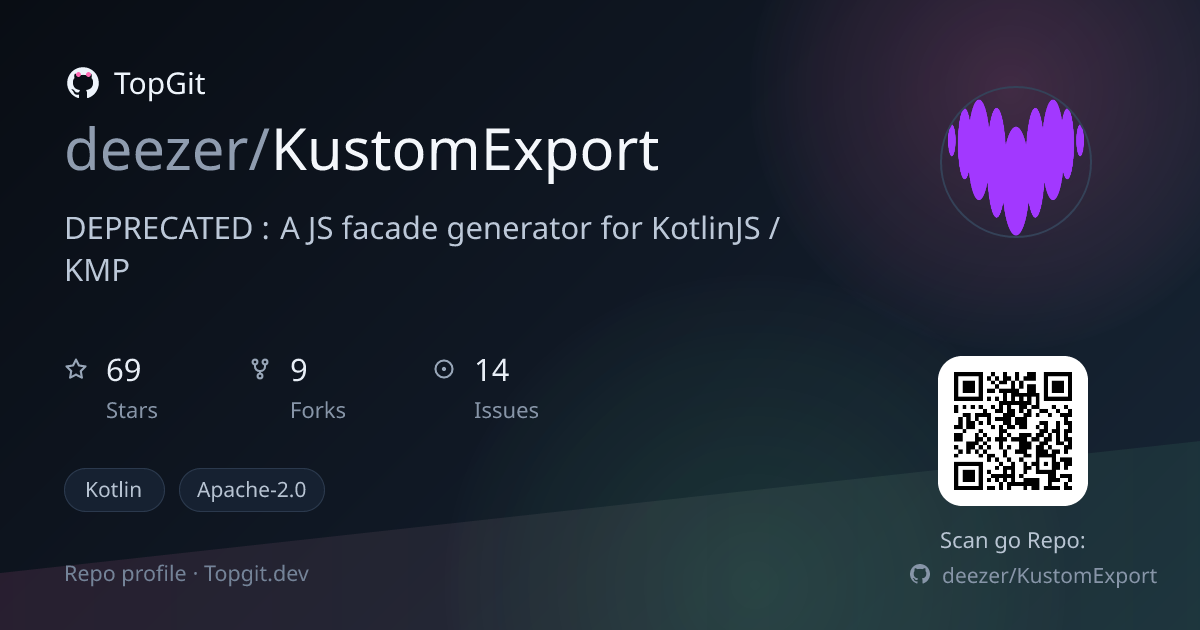 TopGit repo profile image for deezer/KustomExport