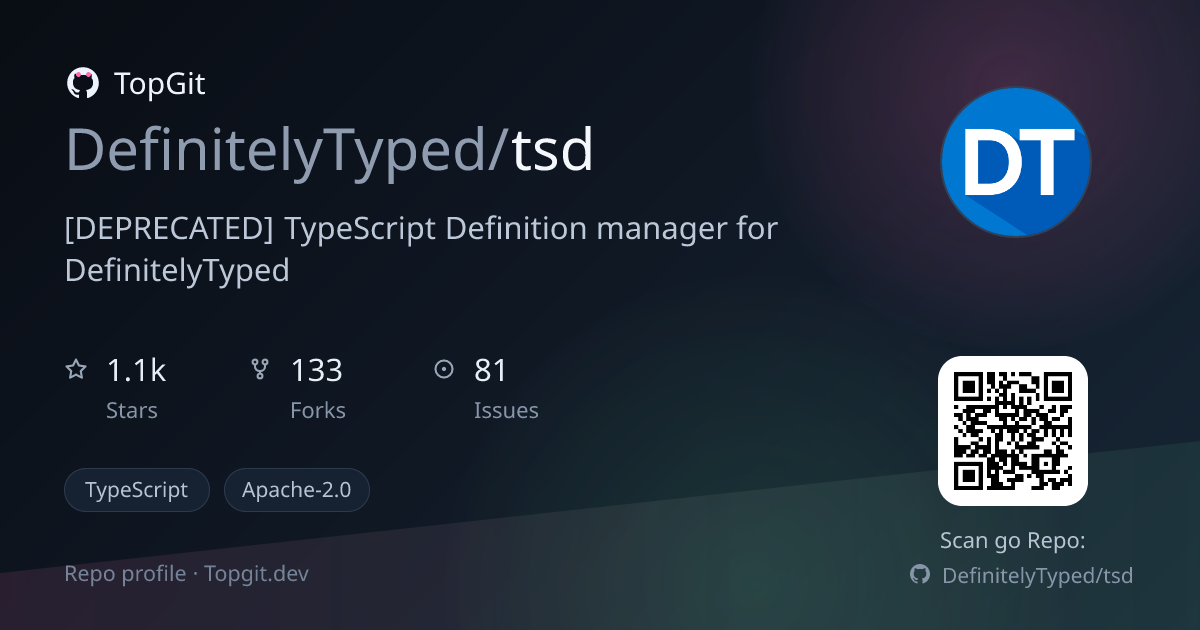 TopGit repo profile image for DefinitelyTyped/tsd