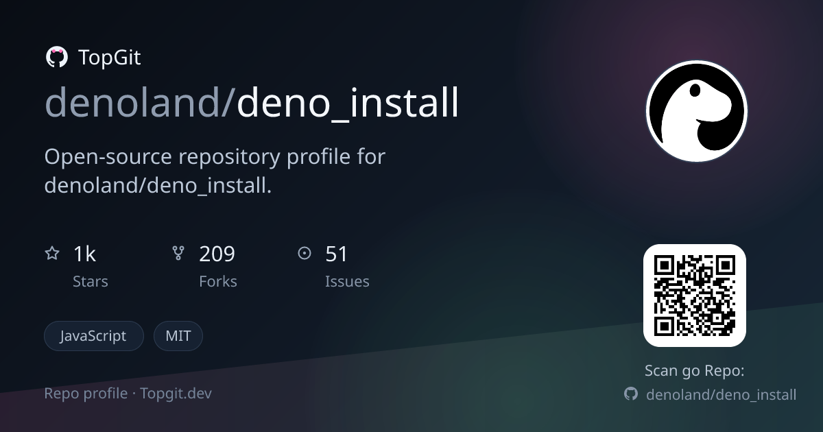 TopGit repo profile image for denoland/deno_install