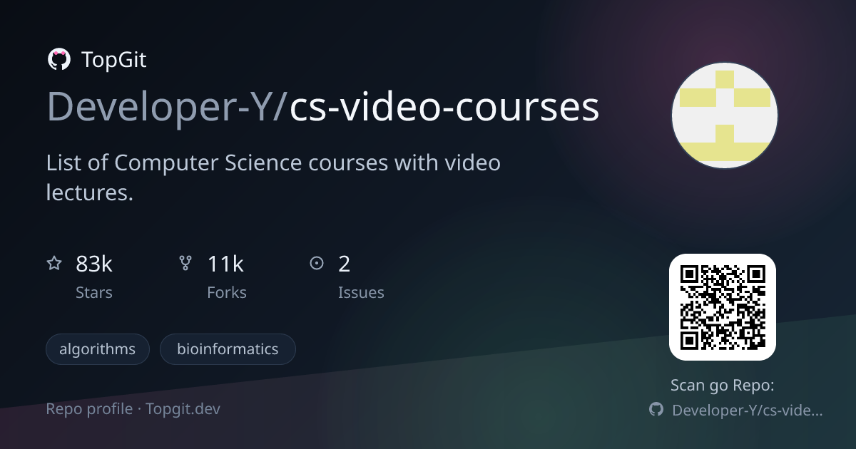 TopGit repo profile image for Developer-Y/cs-video-courses