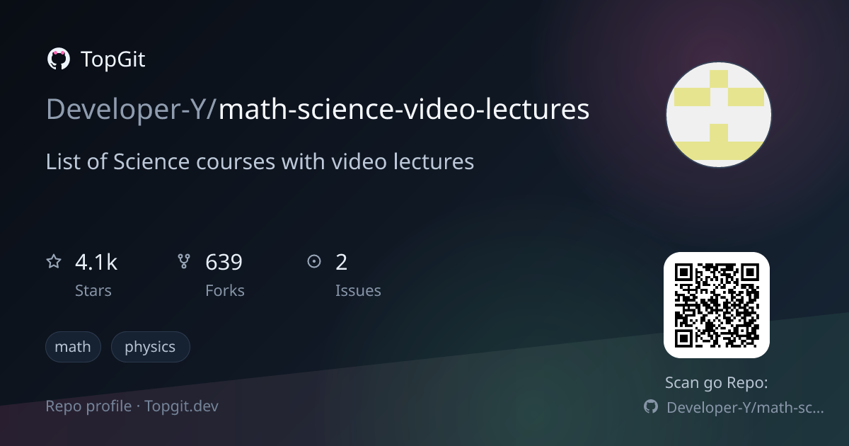 TopGit repo profile image for Developer-Y/math-science-video-lectures