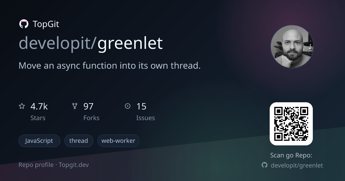 TopGit repo profile image for developit/greenlet