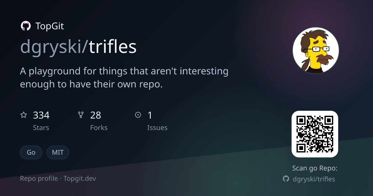 TopGit repo profile image for dgryski/trifles