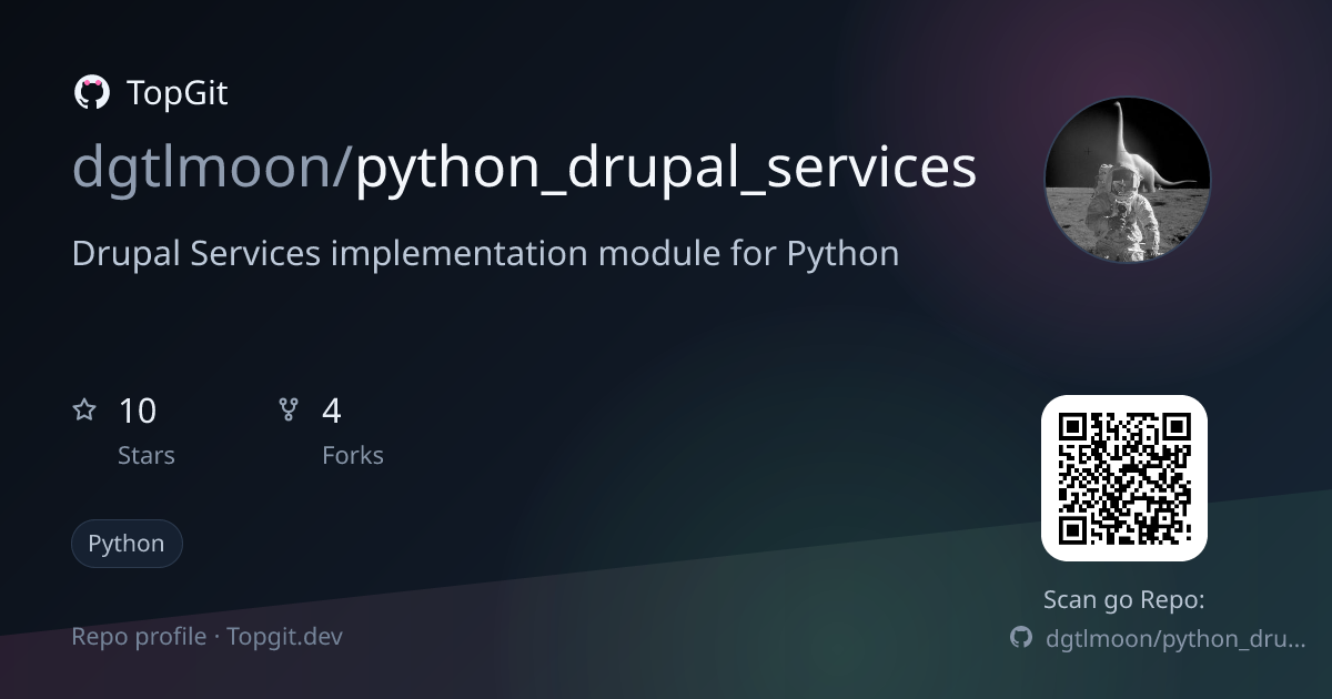TopGit repo profile image for dgtlmoon/python_drupal_services