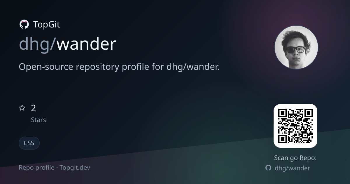 TopGit repo profile image for dhg/wander