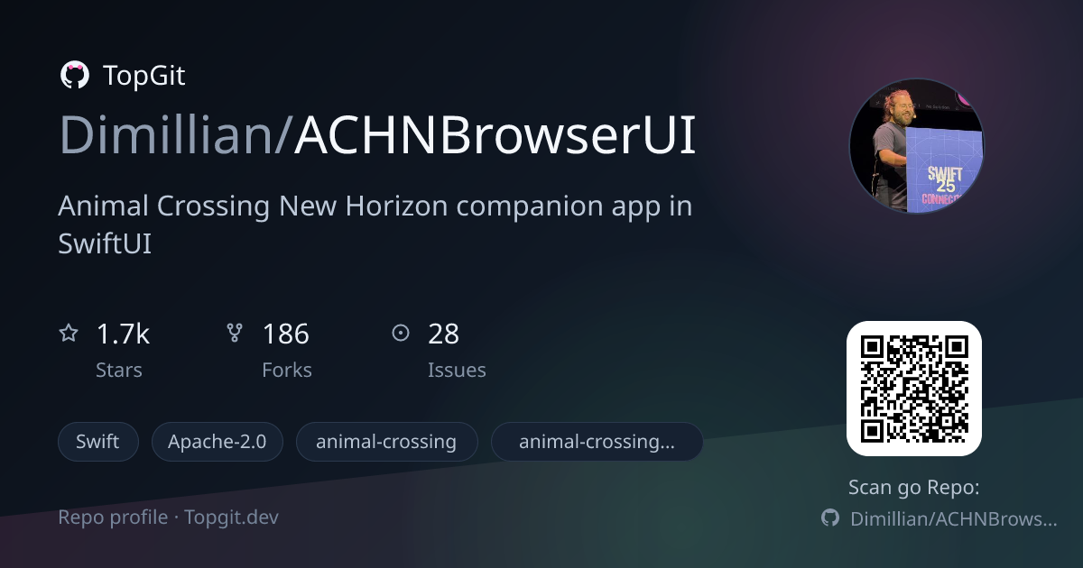 TopGit repo profile image for Dimillian/ACHNBrowserUI