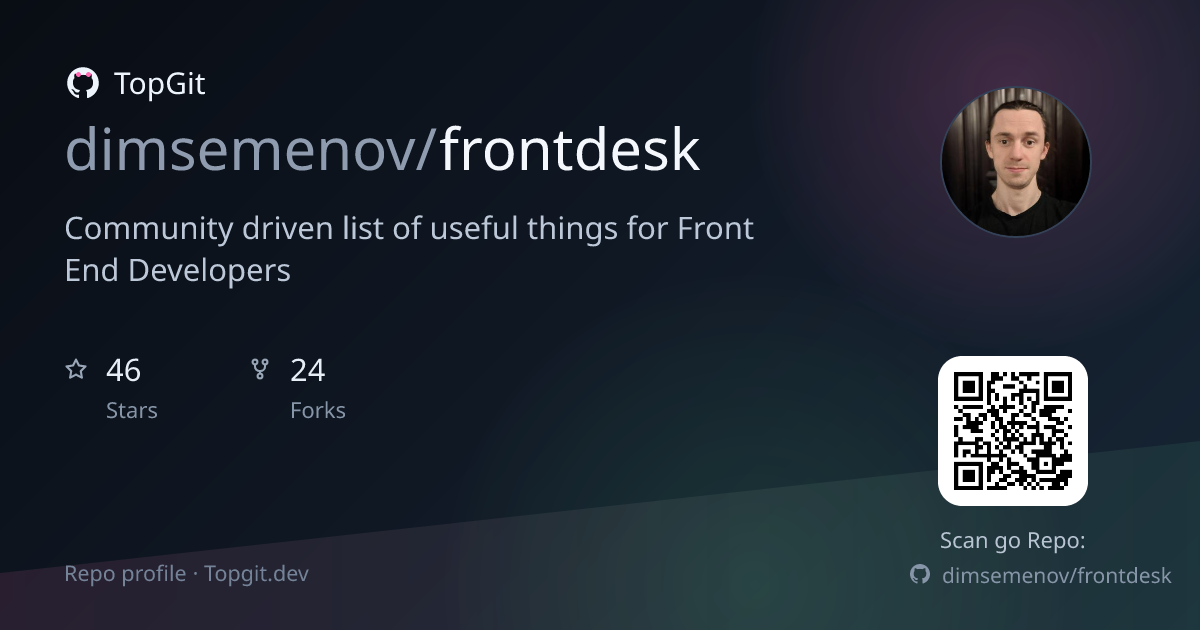 TopGit repo profile image for dimsemenov/frontdesk