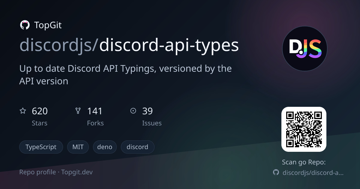 TopGit repo profile image for discordjs/discord-api-types
