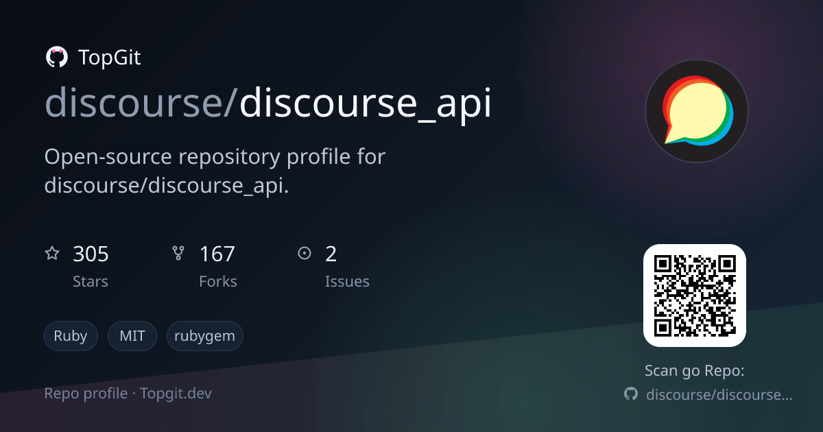 TopGit repo profile image for discourse/discourse_api