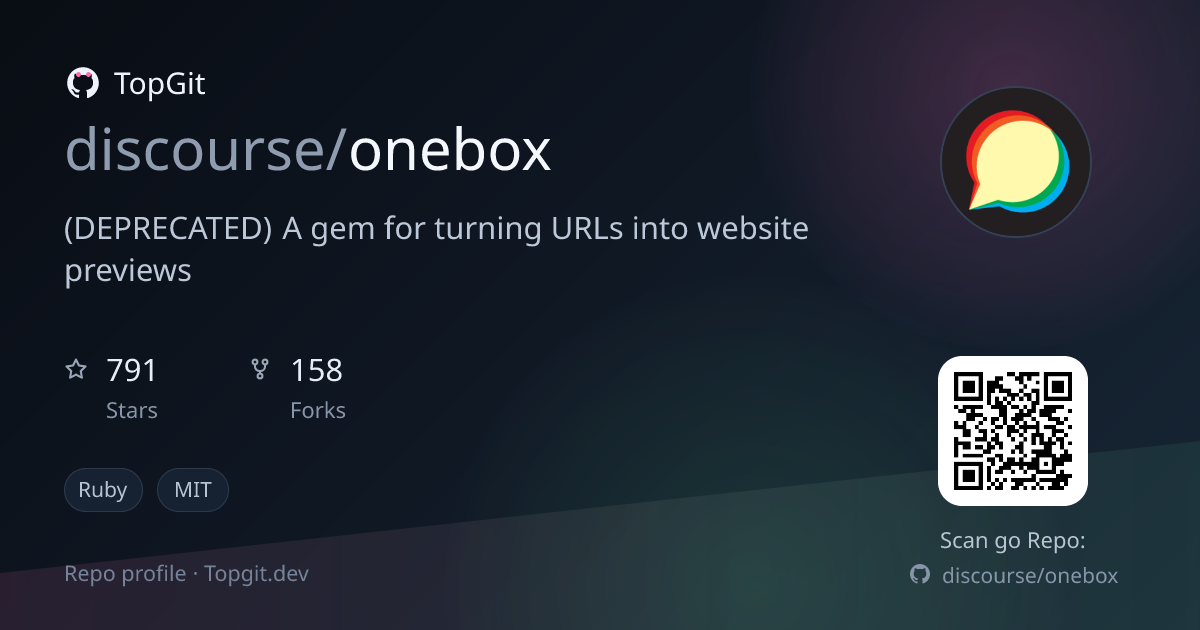 TopGit repo profile image for discourse/onebox