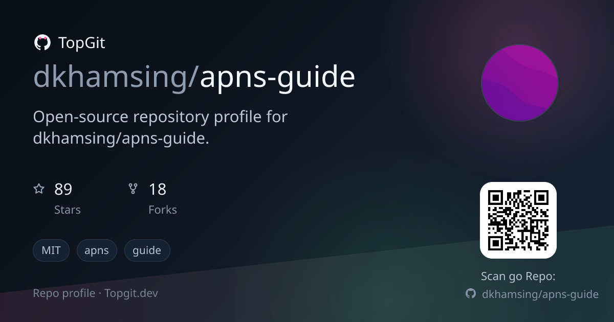 TopGit repo profile image for dkhamsing/apns-guide