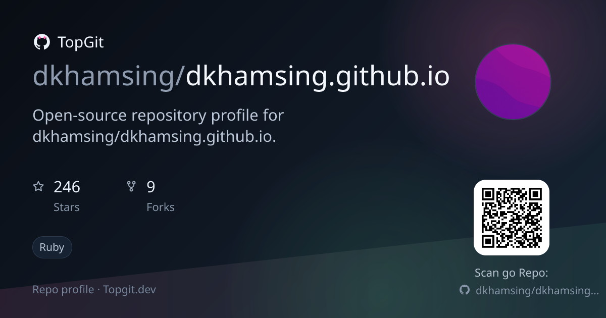 TopGit repo profile image for dkhamsing/dkhamsing.github.io