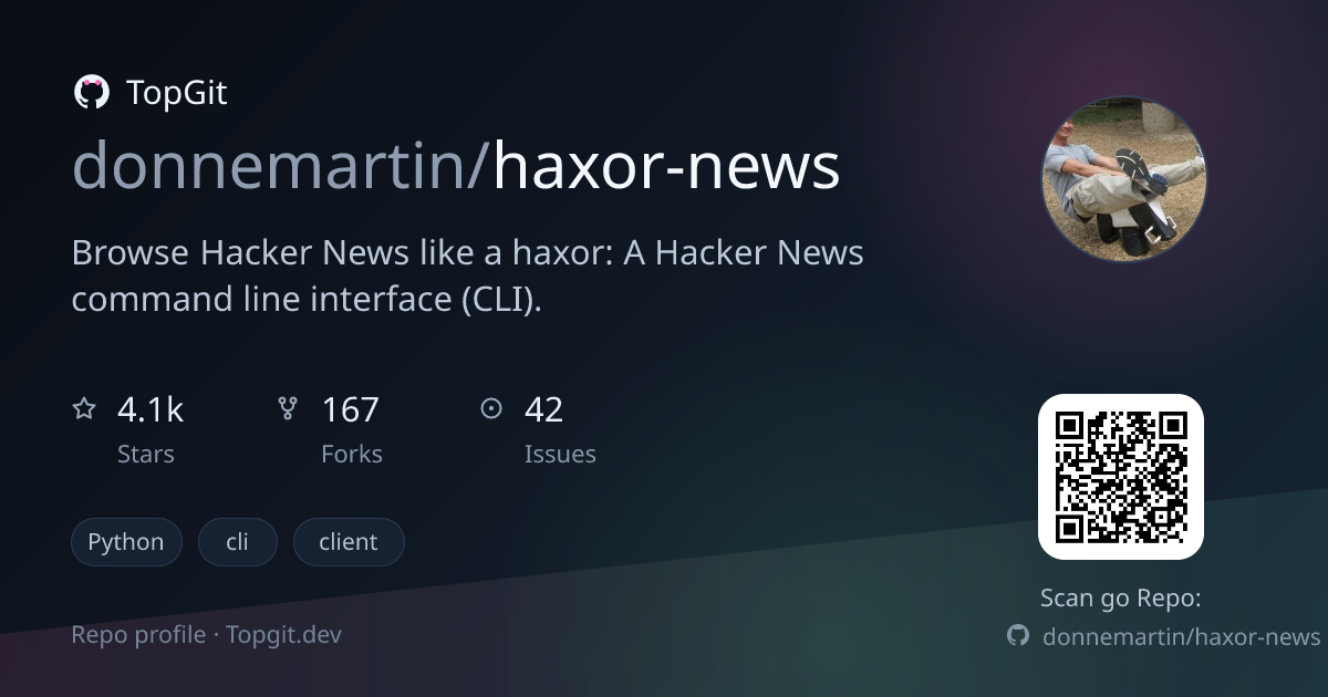 TopGit repo profile image for donnemartin/haxor-news