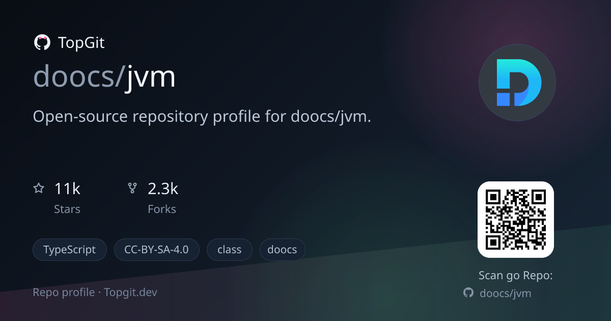 TopGit repo profile image for doocs/jvm
