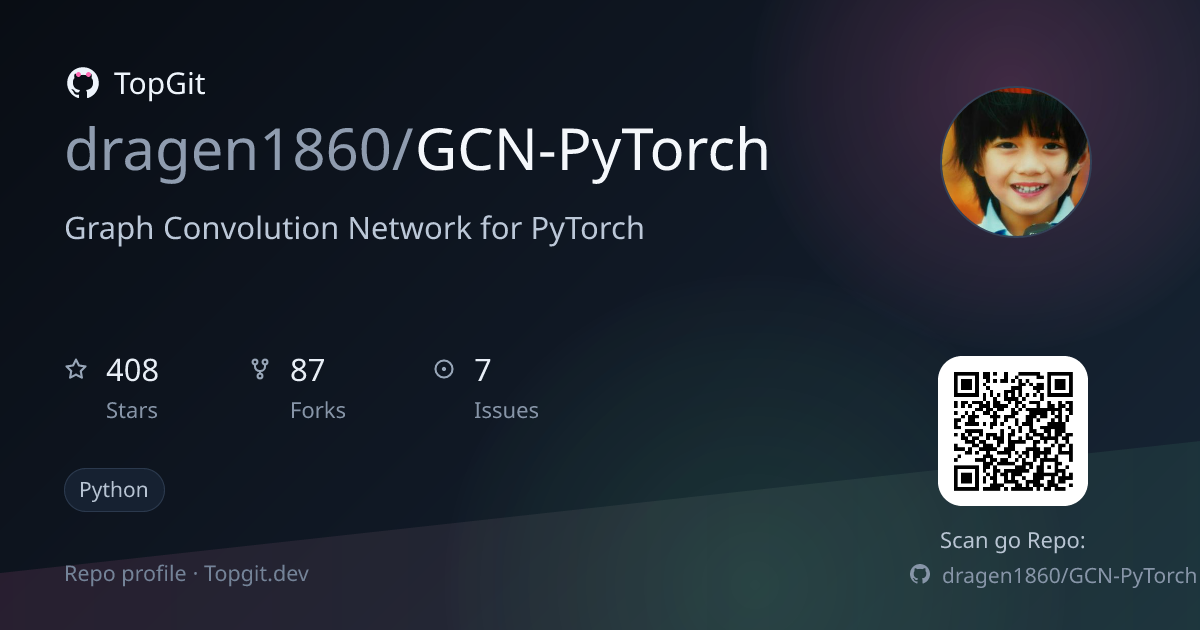 TopGit repo profile image for dragen1860/GCN-PyTorch