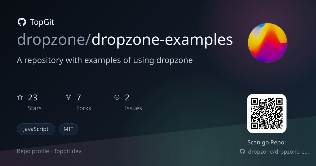 TopGit repo profile image for dropzone/dropzone-examples