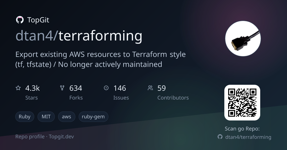 TopGit repo profile image for dtan4/terraforming