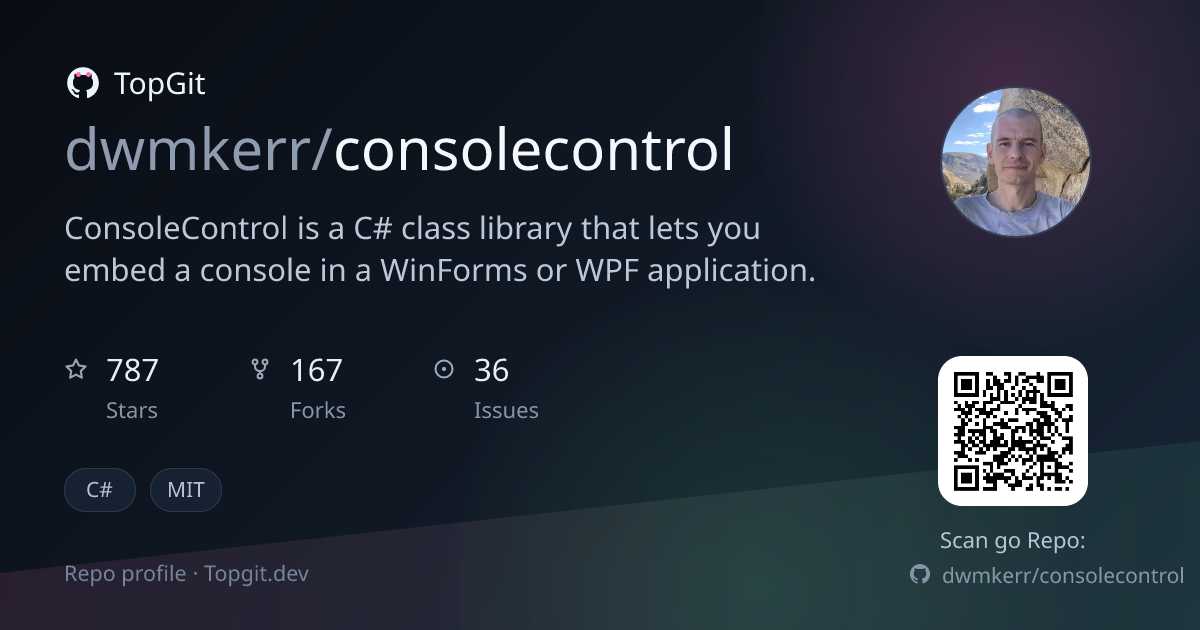 TopGit repo profile image for dwmkerr/consolecontrol
