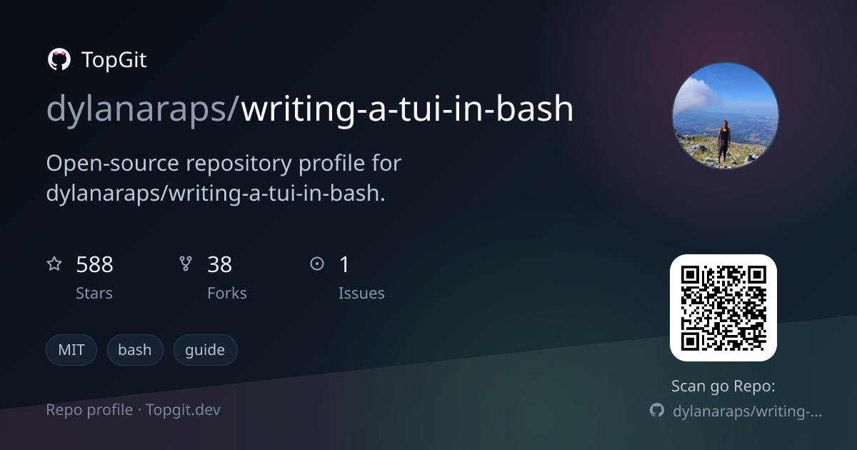 TopGit repo profile image for dylanaraps/writing-a-tui-in-bash