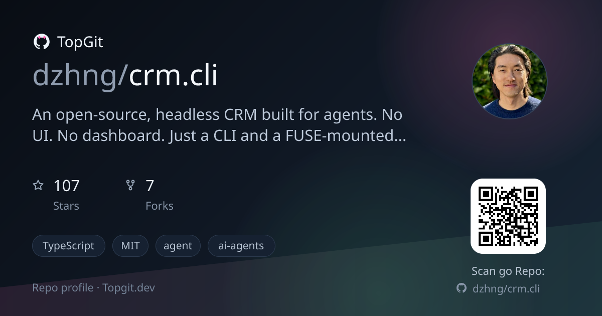 TopGit repo profile image for dzhng/crm.cli