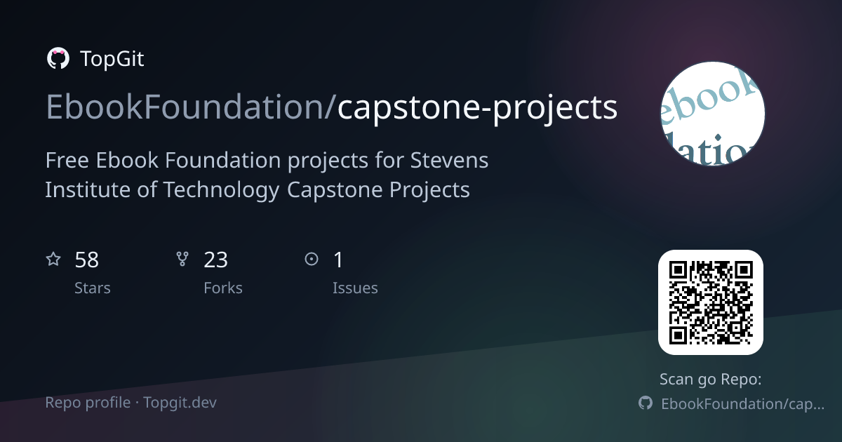 TopGit repo profile image for EbookFoundation/capstone-projects