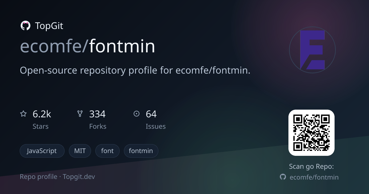 TopGit repo profile image for ecomfe/fontmin