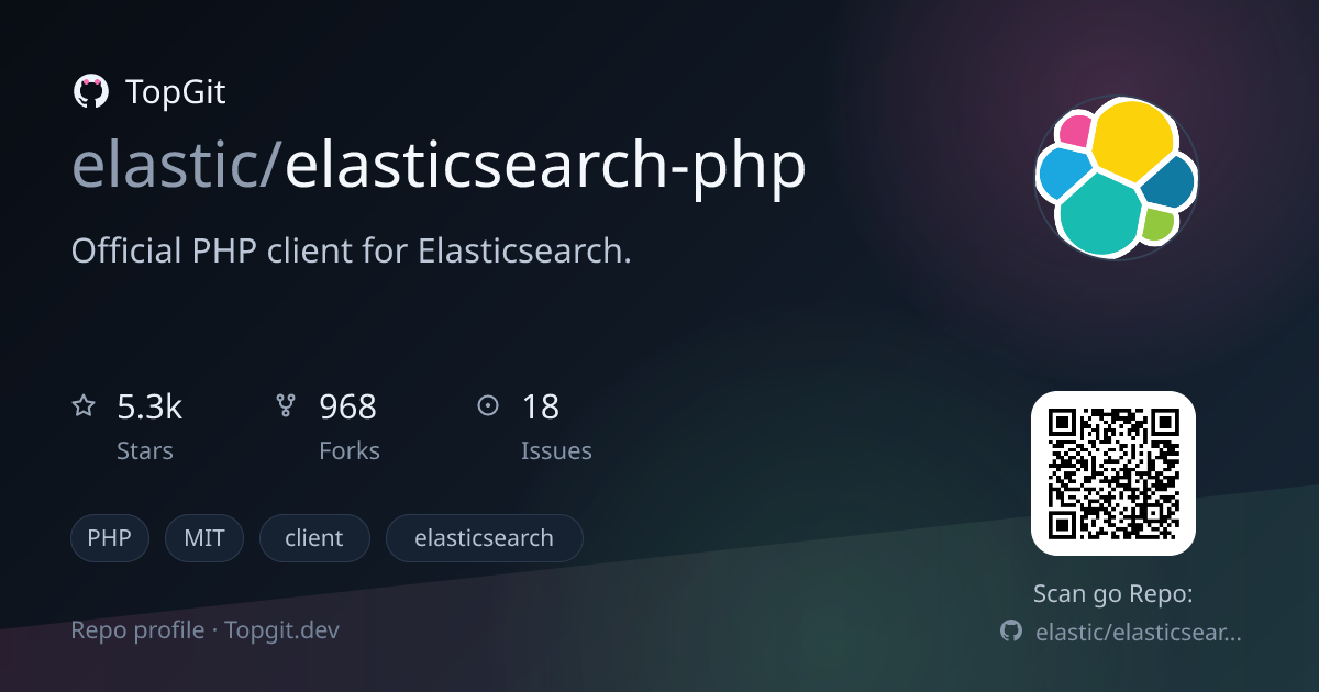 TopGit repo profile image for elastic/elasticsearch-php