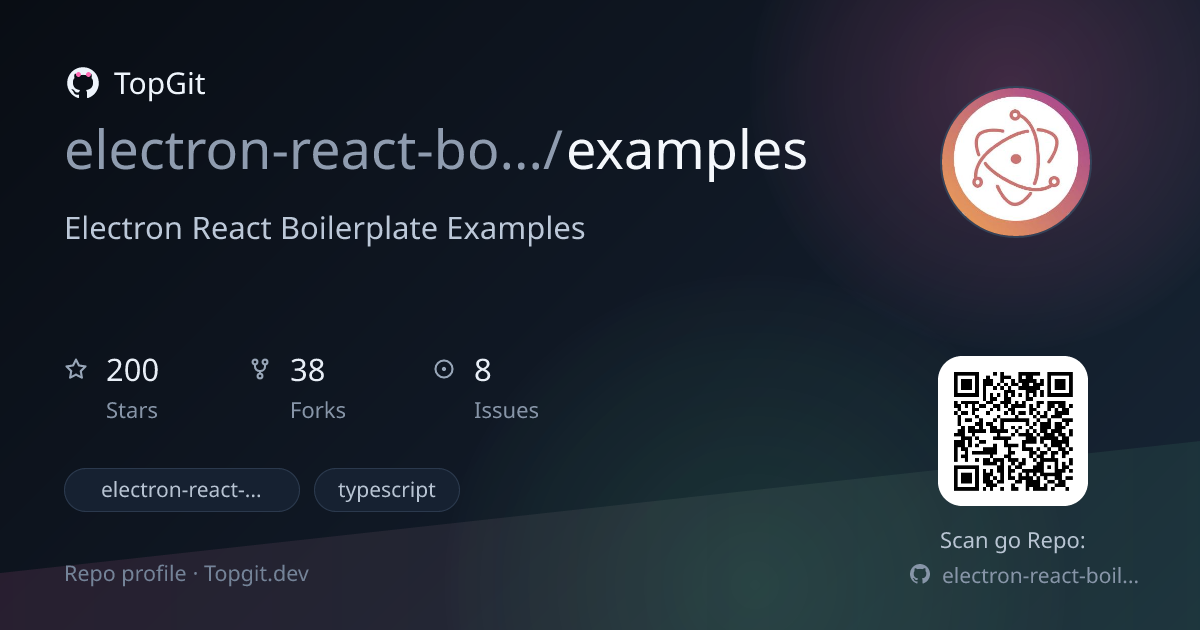 TopGit repo profile image for electron-react-boilerplate/examples