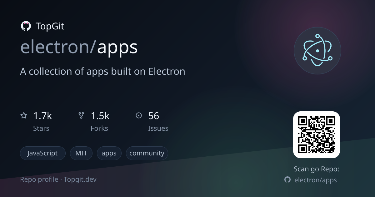 TopGit repo profile image for electron/apps
