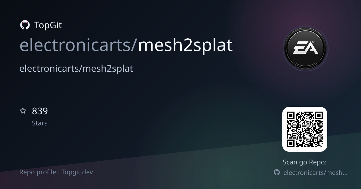 TopGit repo profile image for electronicarts/mesh2splat