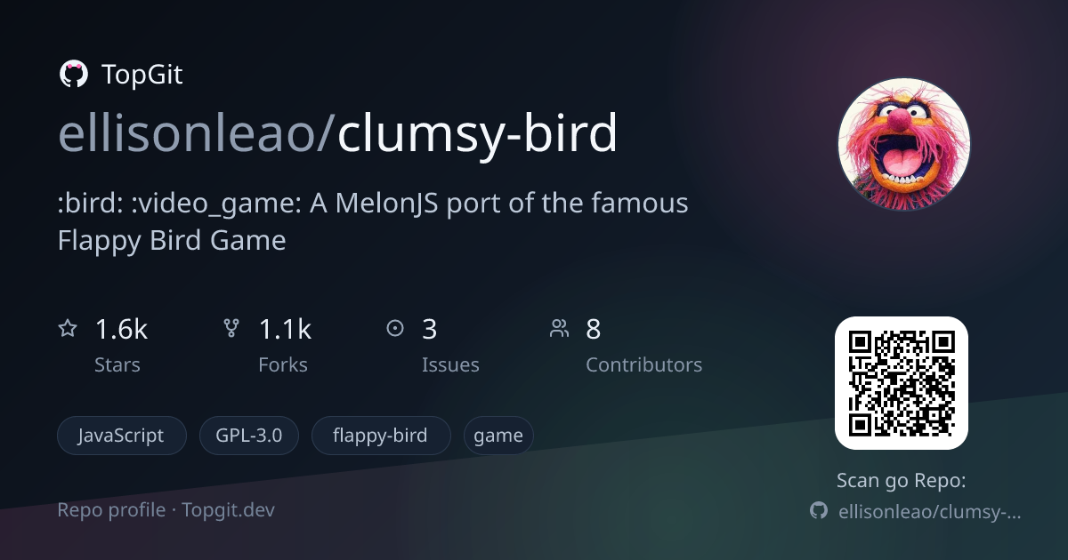 TopGit repo profile image for ellisonleao/clumsy-bird