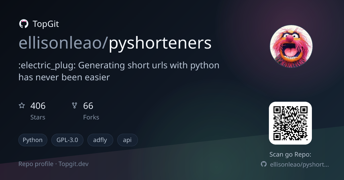TopGit repo profile image for ellisonleao/pyshorteners