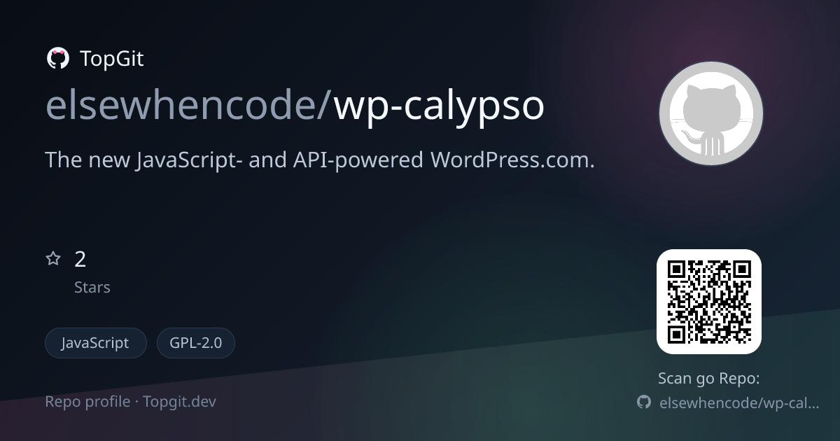 TopGit repo profile image for elsewhencode/wp-calypso