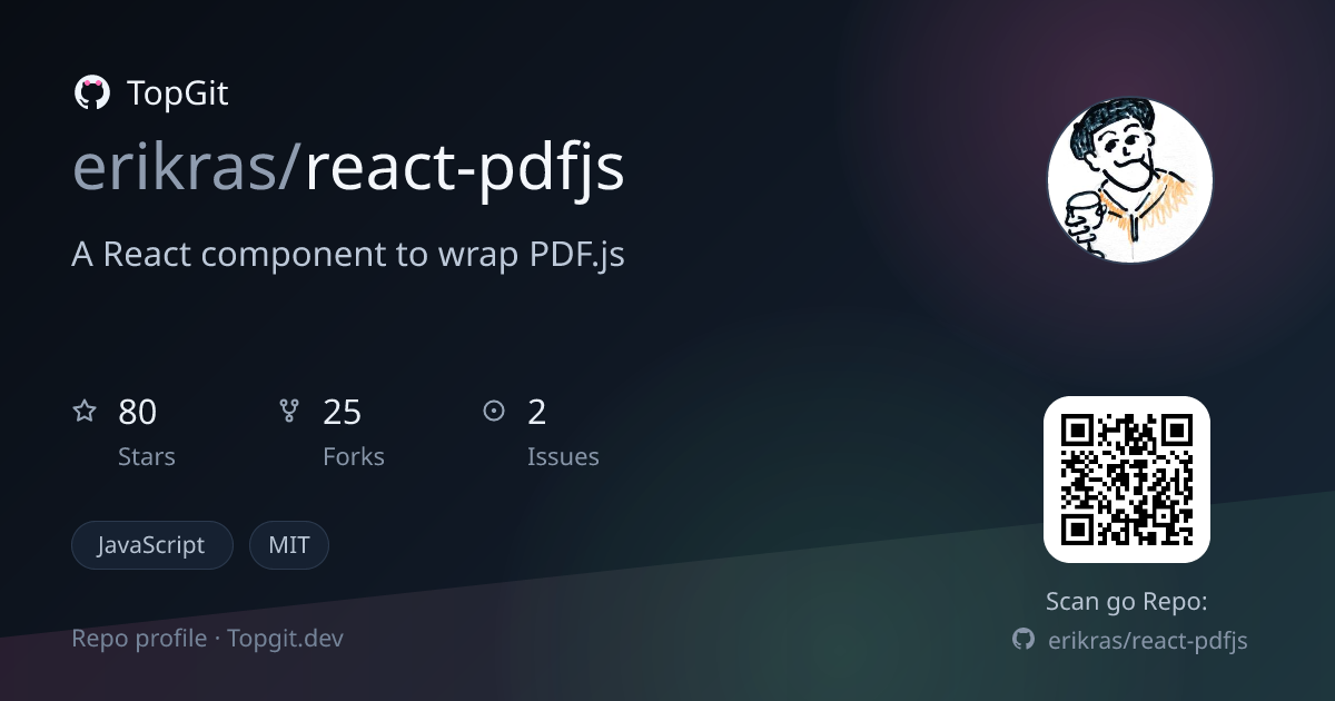 TopGit repo profile image for erikras/react-pdfjs