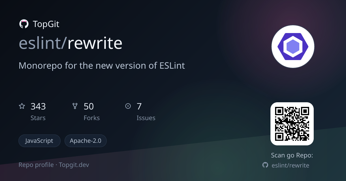 TopGit repo profile image for eslint/rewrite