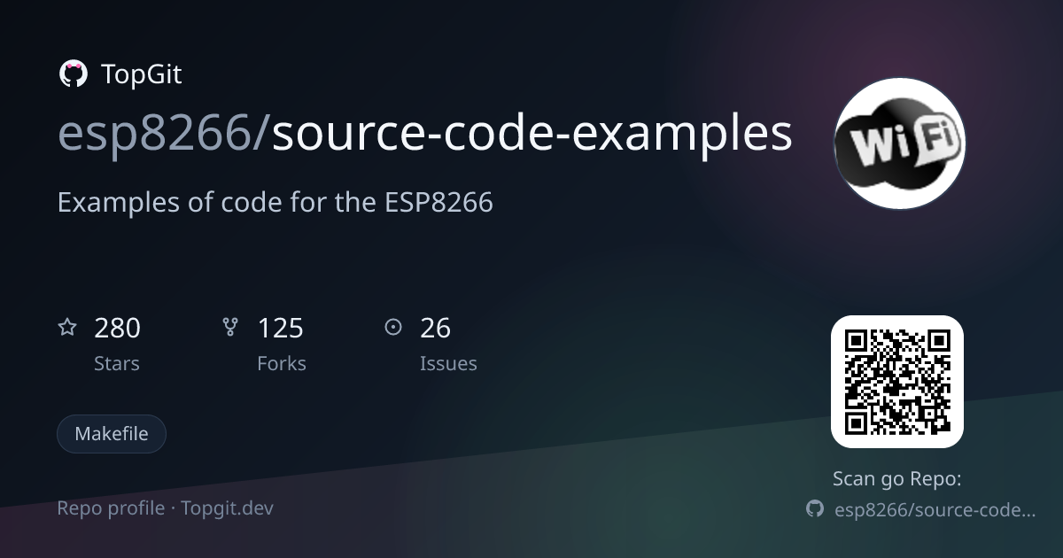 TopGit repo profile image for esp8266/source-code-examples