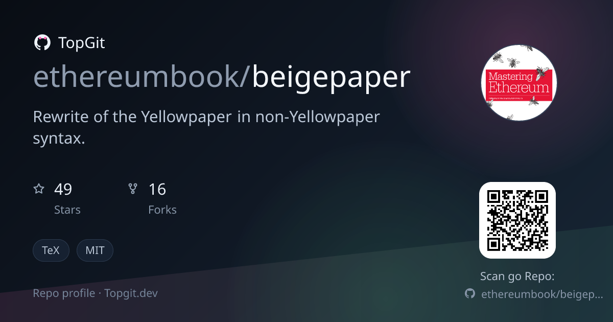 TopGit repo profile image for ethereumbook/beigepaper