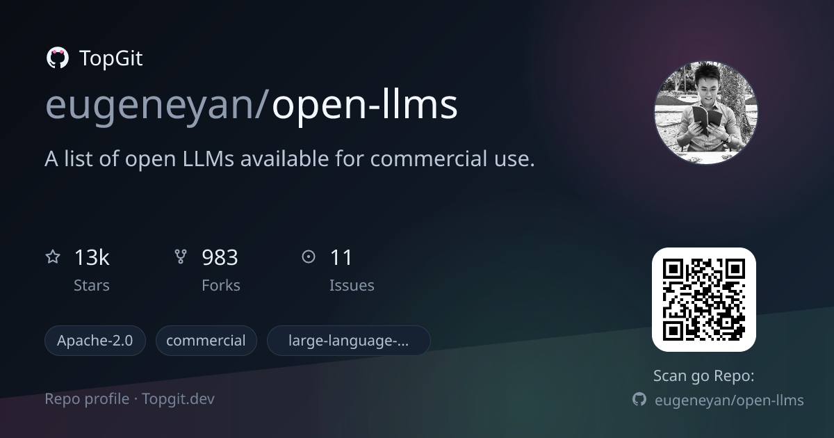 TopGit repo profile image for eugeneyan/open-llms