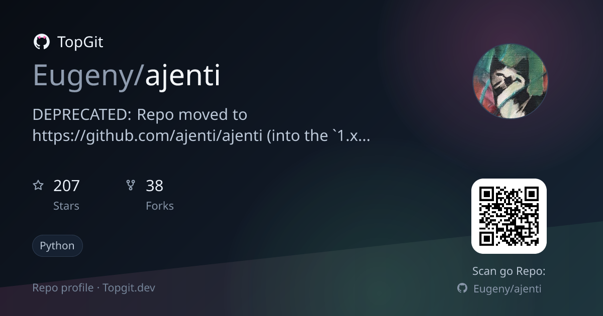 TopGit repo profile image for Eugeny/ajenti