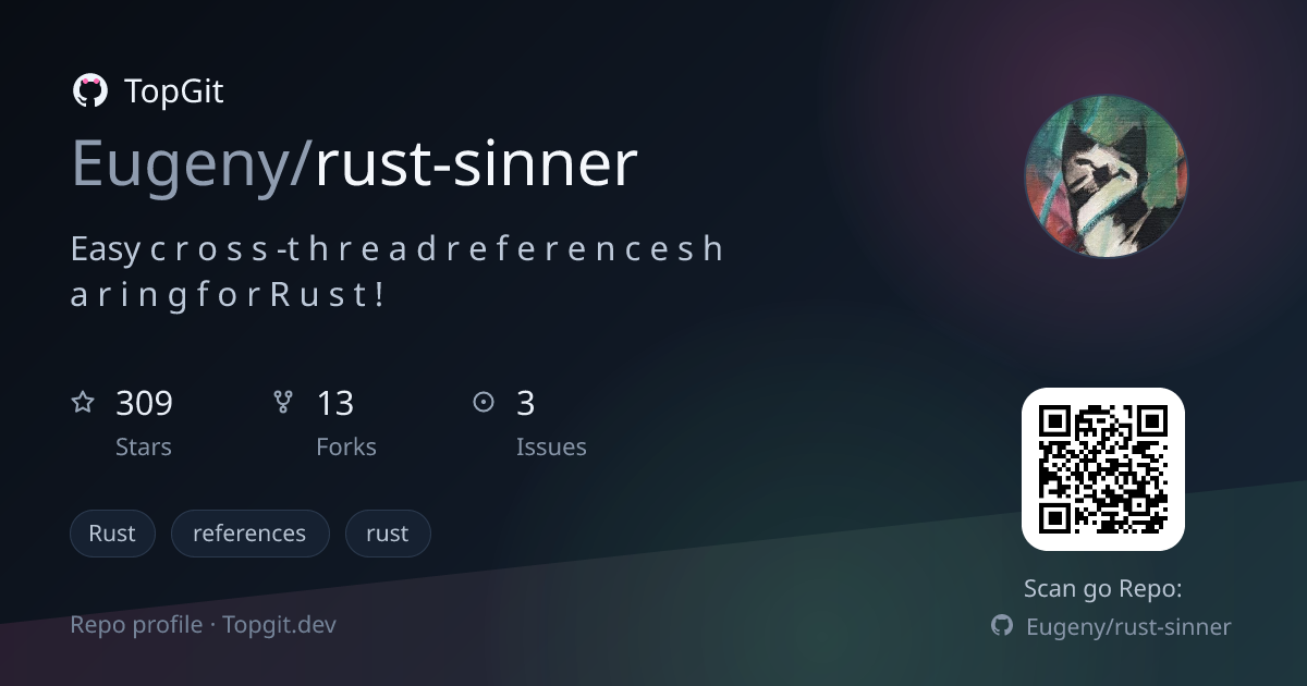 TopGit repo profile image for Eugeny/rust-sinner