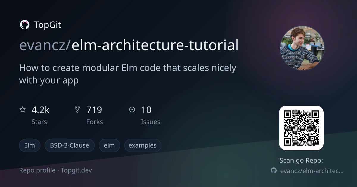 TopGit repo profile image for evancz/elm-architecture-tutorial