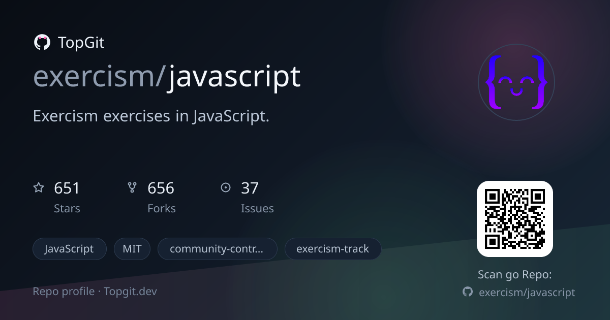 TopGit repo profile image for exercism/javascript