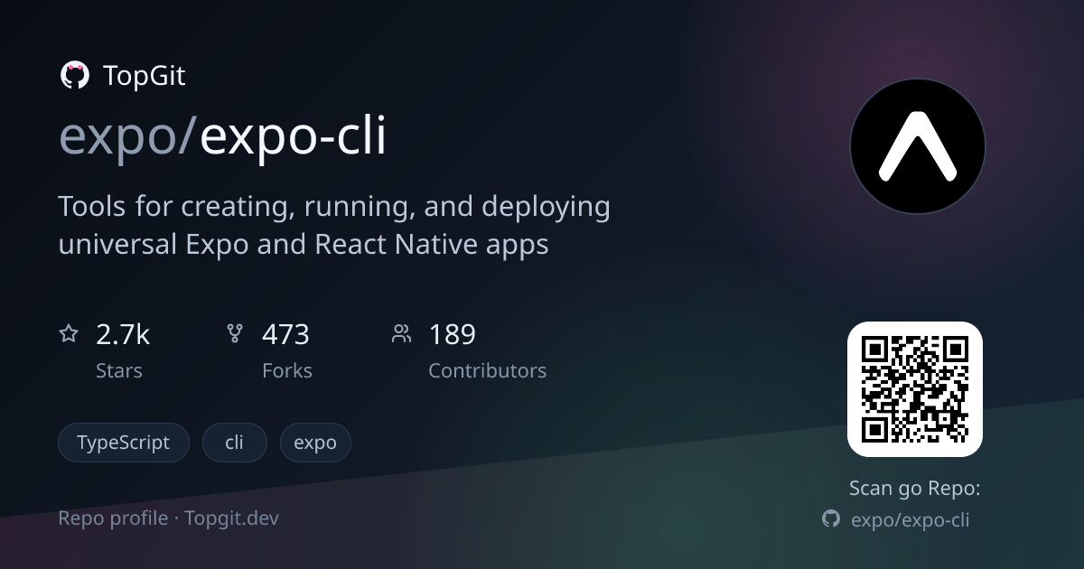 TopGit repo profile image for expo/expo-cli