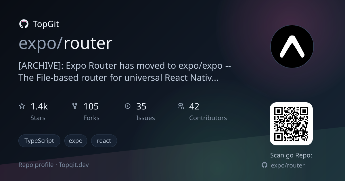 TopGit repo profile image for expo/router