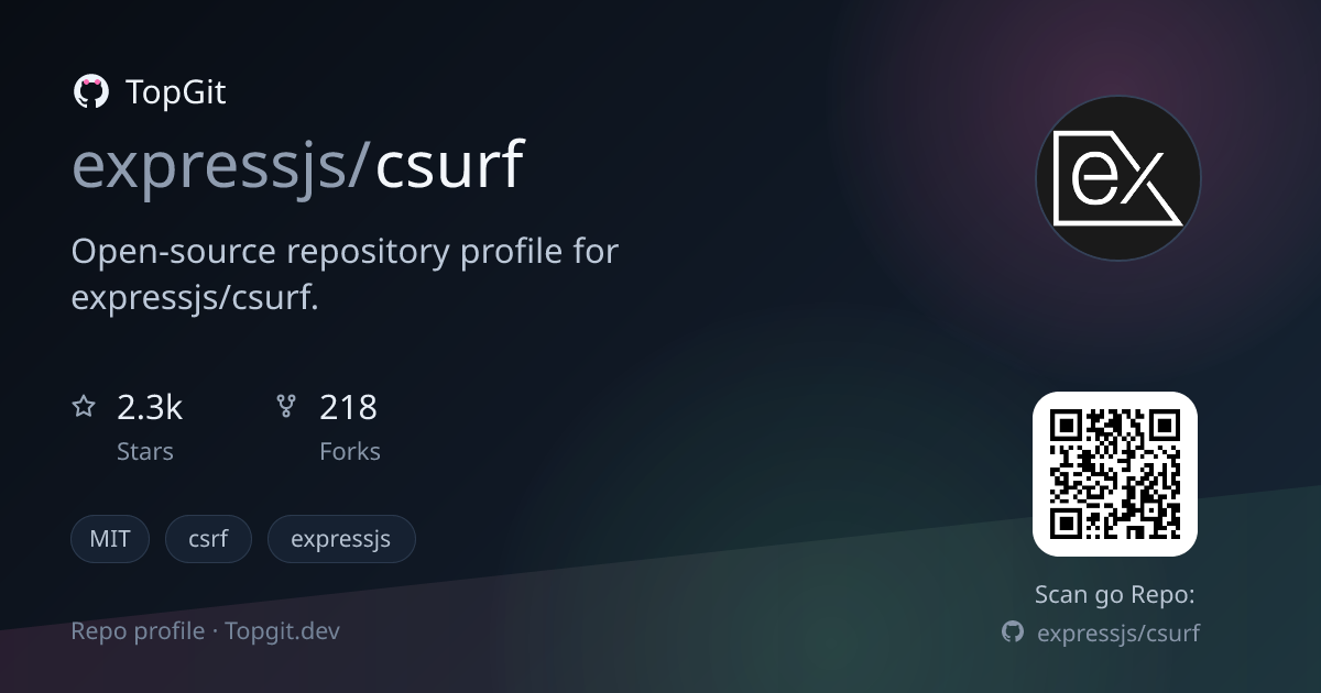TopGit repo profile image for expressjs/csurf
