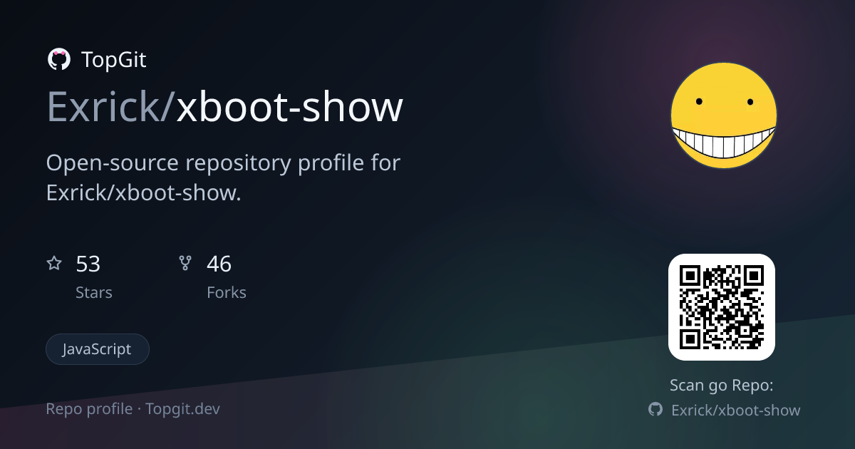TopGit repo profile image for Exrick/xboot-show