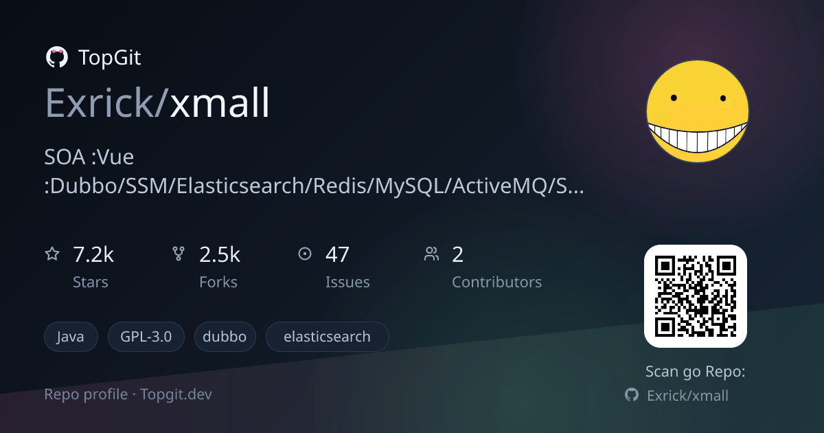 TopGit repo profile image for Exrick/xmall
