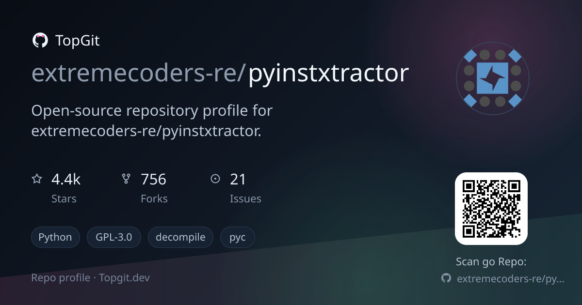 TopGit repo profile image for extremecoders-re/pyinstxtractor